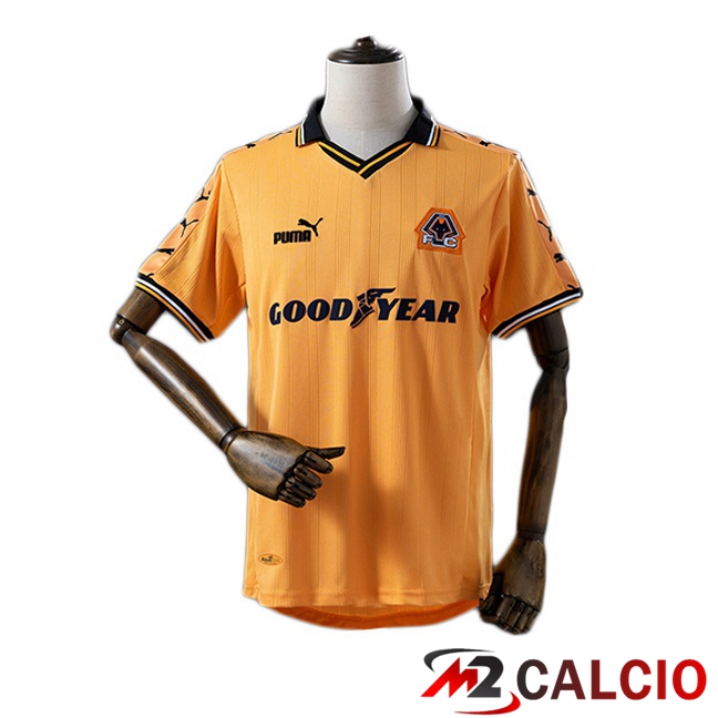Maglie Calcio Personalizzate,Tute Calcio Squadre,Maglia Nazionale Italiana Calcio | Maglie Calcio Wolves Retro Prima Giallo 1998-1999