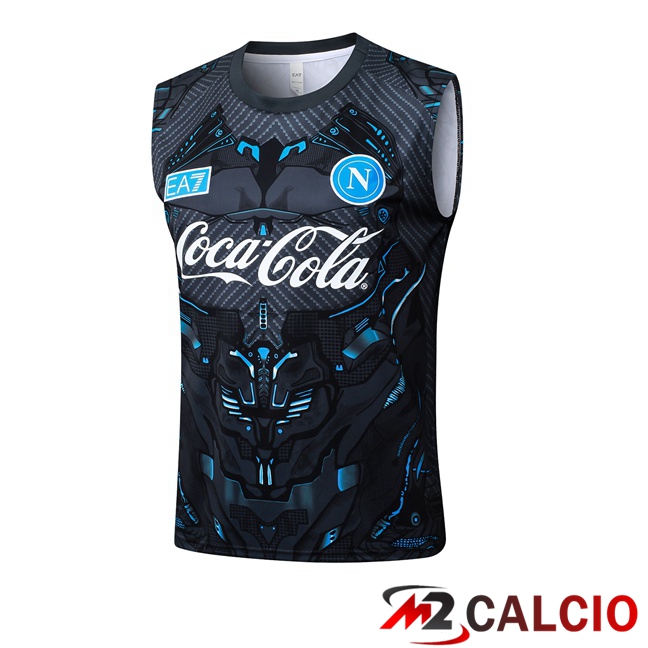 Maglie Calcio Personalizzate,Tute Calcio Squadre,Maglia Nazionale Italiana Calcio | Canotta Allenamento SSC Napoli Nero 2025/2026