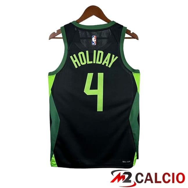 Maglie Boston Celtics (HOLIDAY #4) 2024/2025 Nero/Verde - MD.3