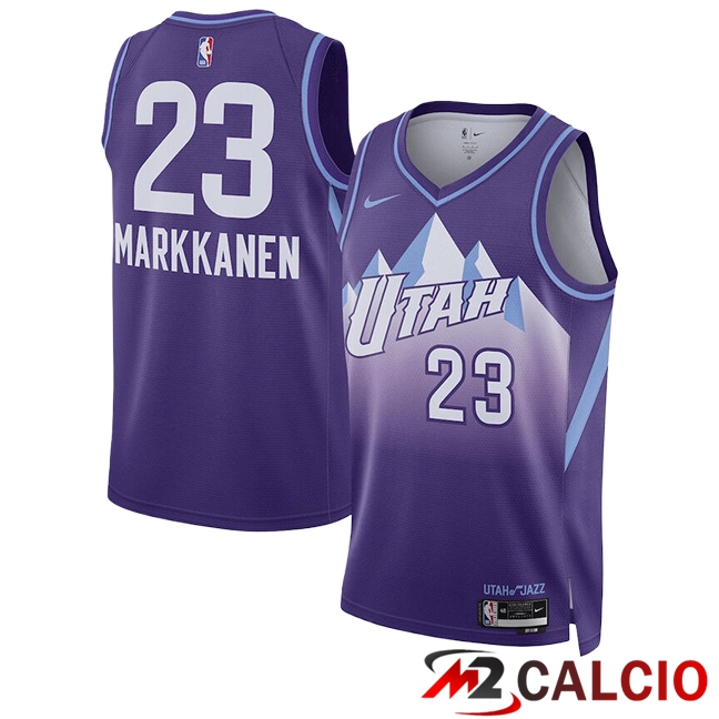 Maglie Calcio Personalizzate,Tute Calcio Squadre,Maglia Nazionale Italiana Calcio | Maglie Utah Jazz (MARKKANEN #23) 2024/2025 Viola