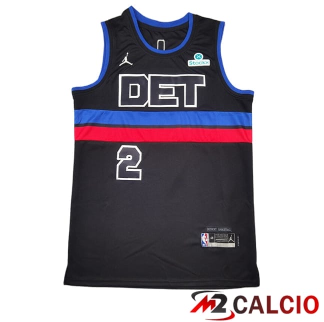 Maglie Calcio Personalizzate,Tute Calcio Squadre,Maglia Nazionale Italiana Calcio | Maglie Detroit Pistons (CUNNINGHAM #2) 2025/2026 Nero