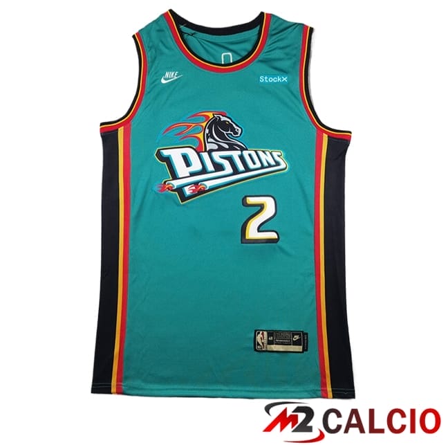 Maglie Calcio Personalizzate,Tute Calcio Squadre,Maglia Nazionale Italiana Calcio | Maglie Detroit Pistons (CUNNINGHAM #2) 2025/2026 Verde/Nero