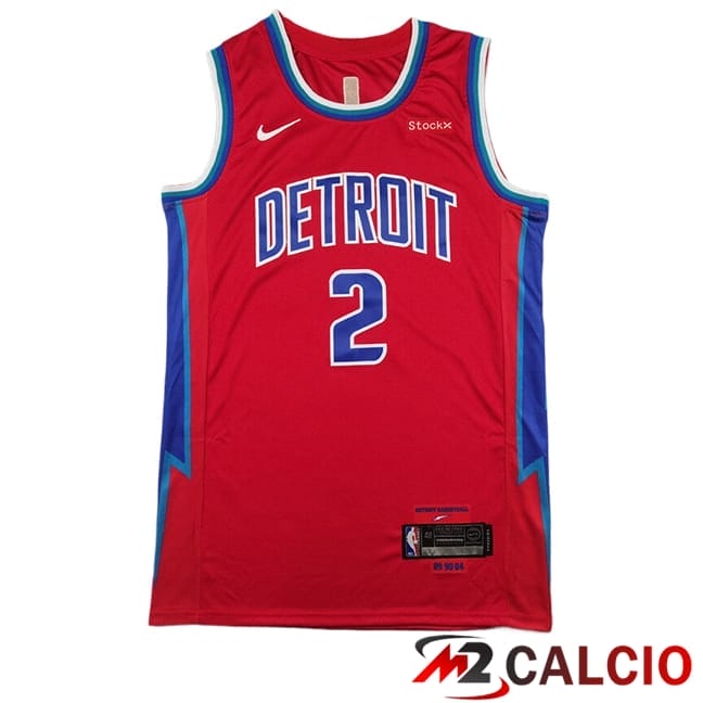 Maglie Calcio Personalizzate,Tute Calcio Squadre,Maglia Nazionale Italiana Calcio | Maglie Detroit Pistons (CUNNINGHAM #2) 2025/2026 Rosso/Blu