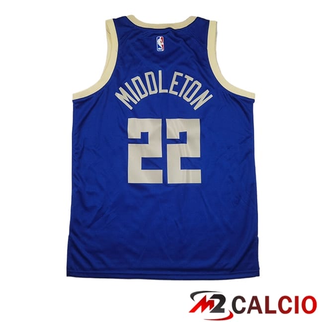 Maglie Milwaukee Bucks (MIDDLETON #22) 2025/2026 Blu/Bianco