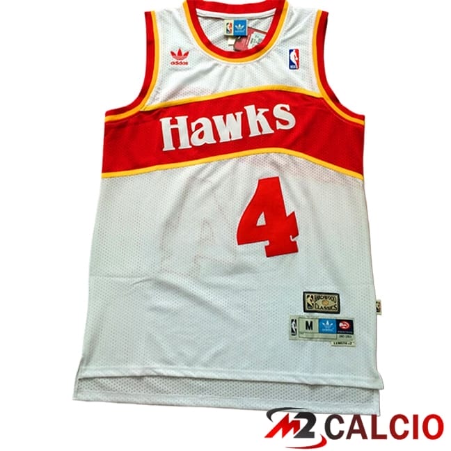 Maglie Calcio Personalizzate,Tute Calcio Squadre,Maglia Nazionale Italiana Calcio | Maglie Atlanta Hawks (WEBB #4) 2025/2026 Bianco/Rosso