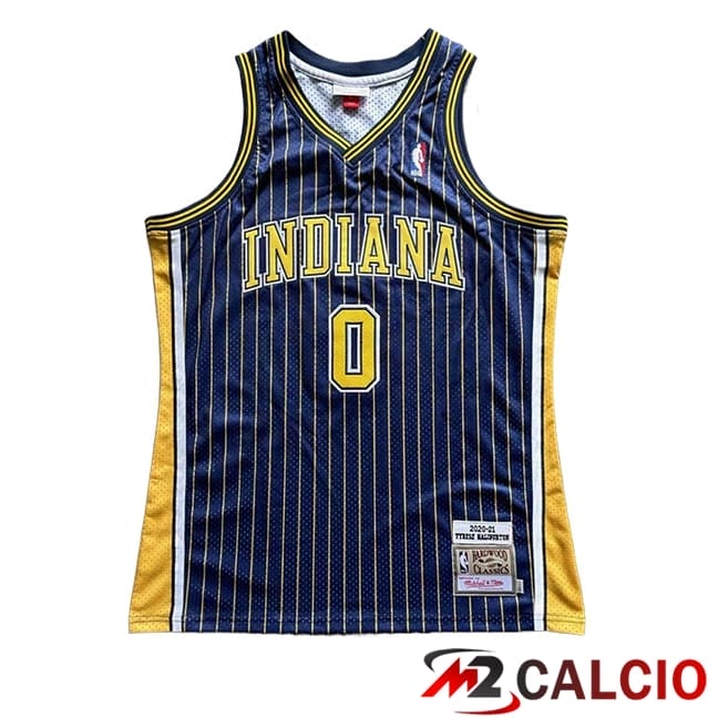 Maglie Calcio Personalizzate,Tute Calcio Squadre,Maglia Nazionale Italiana Calcio | Maglie Indiana Pacers (HALIBURTON #0) 2025/2026 Blu/Giallo/Bianco