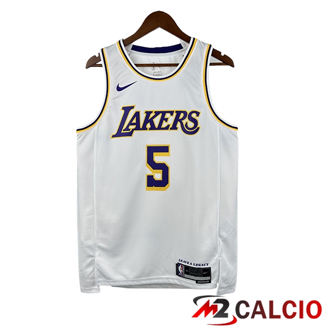 Maglie Calcio Personalizzate,Tute Calcio Squadre,Maglia Nazionale Italiana Calcio | Maglie Los Angeles Lakers (AYTON #5) 2025/2026 Bianco/Viola/Giallo