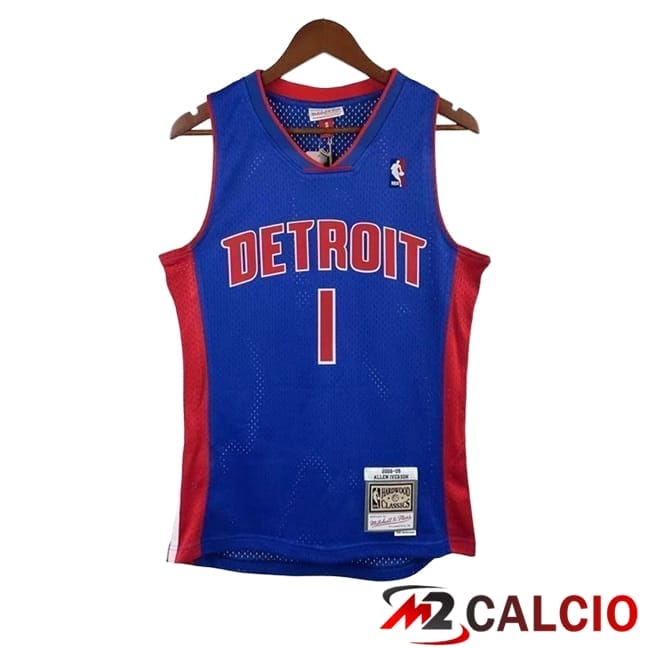 Maglie Calcio Personalizzate,Tute Calcio Squadre,Maglia Nazionale Italiana Calcio | Maglie Detroit Pistons (IVERSON #1) 2025/2026 Blu/Rosso