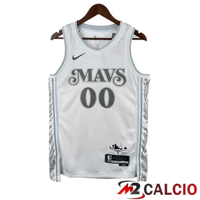 Maglie Calcio Personalizzate,Tute Calcio Squadre,Maglia Nazionale Italiana Calcio | Maglie Dallas Mavericks (CHRISTIE #00) 2025/2026 Bianco/Grigio