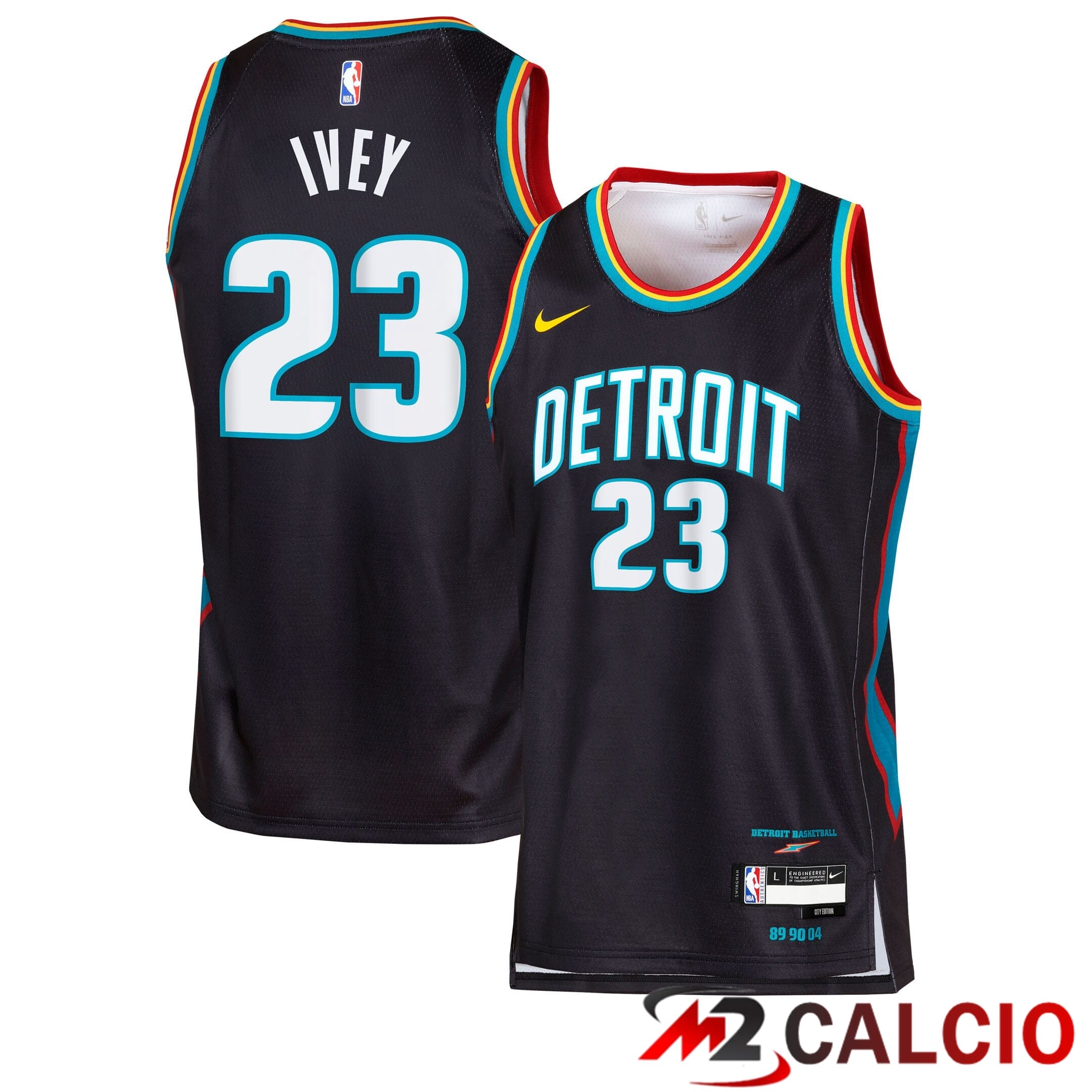 Maglie Calcio Personalizzate,Tute Calcio Squadre,Maglia Nazionale Italiana Calcio | Maglie Detroit Pistons Nike 2025/26 City Edition Swingman - Nera - Jaden Ivey - Ragazzi