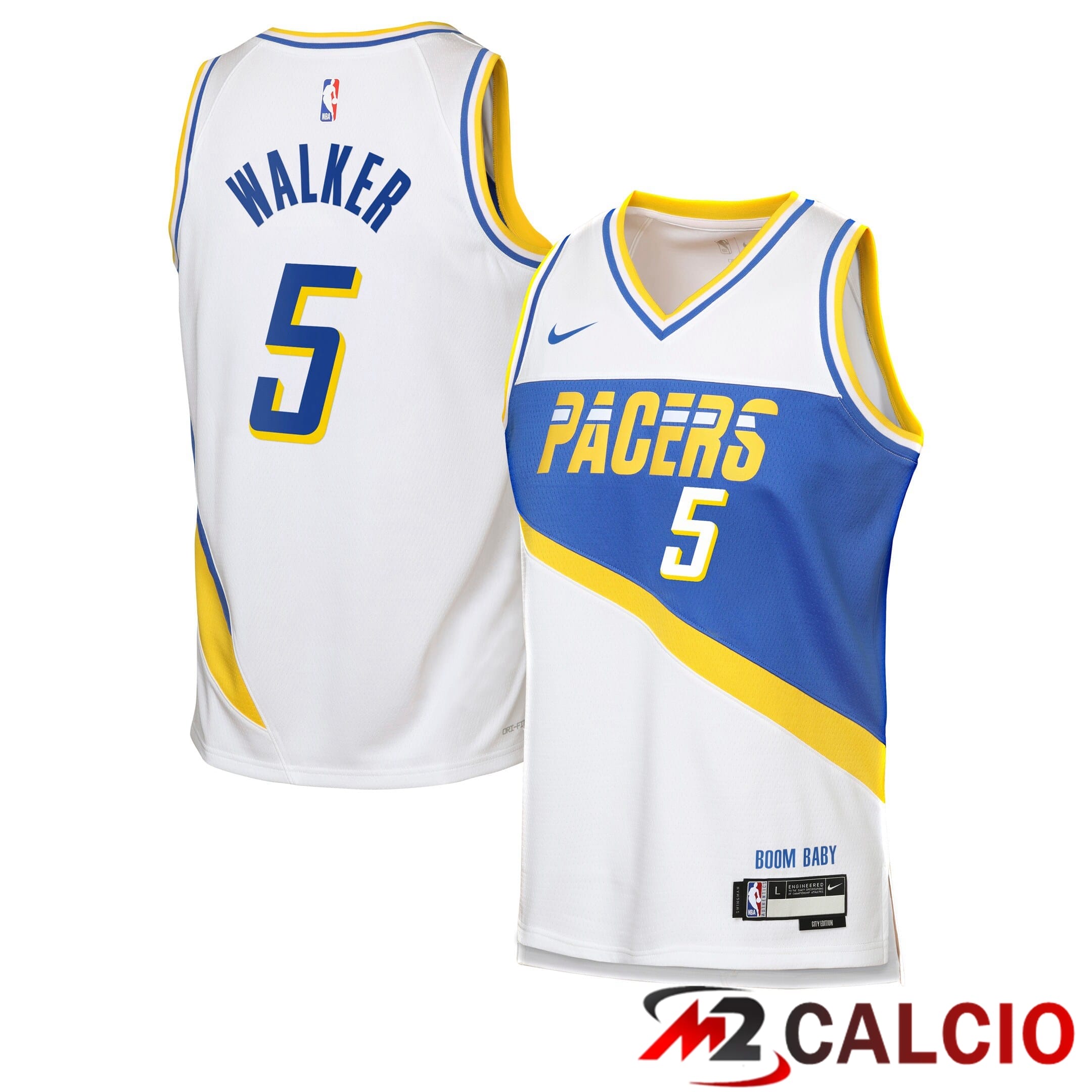 Maglie Calcio Personalizzate,Tute Calcio Squadre,Maglia Nazionale Italiana Calcio | Maglie Indiana Pacers Nike 2025/26 City Edition Swingman - Bianca - Jarace Walker - Ragazzi