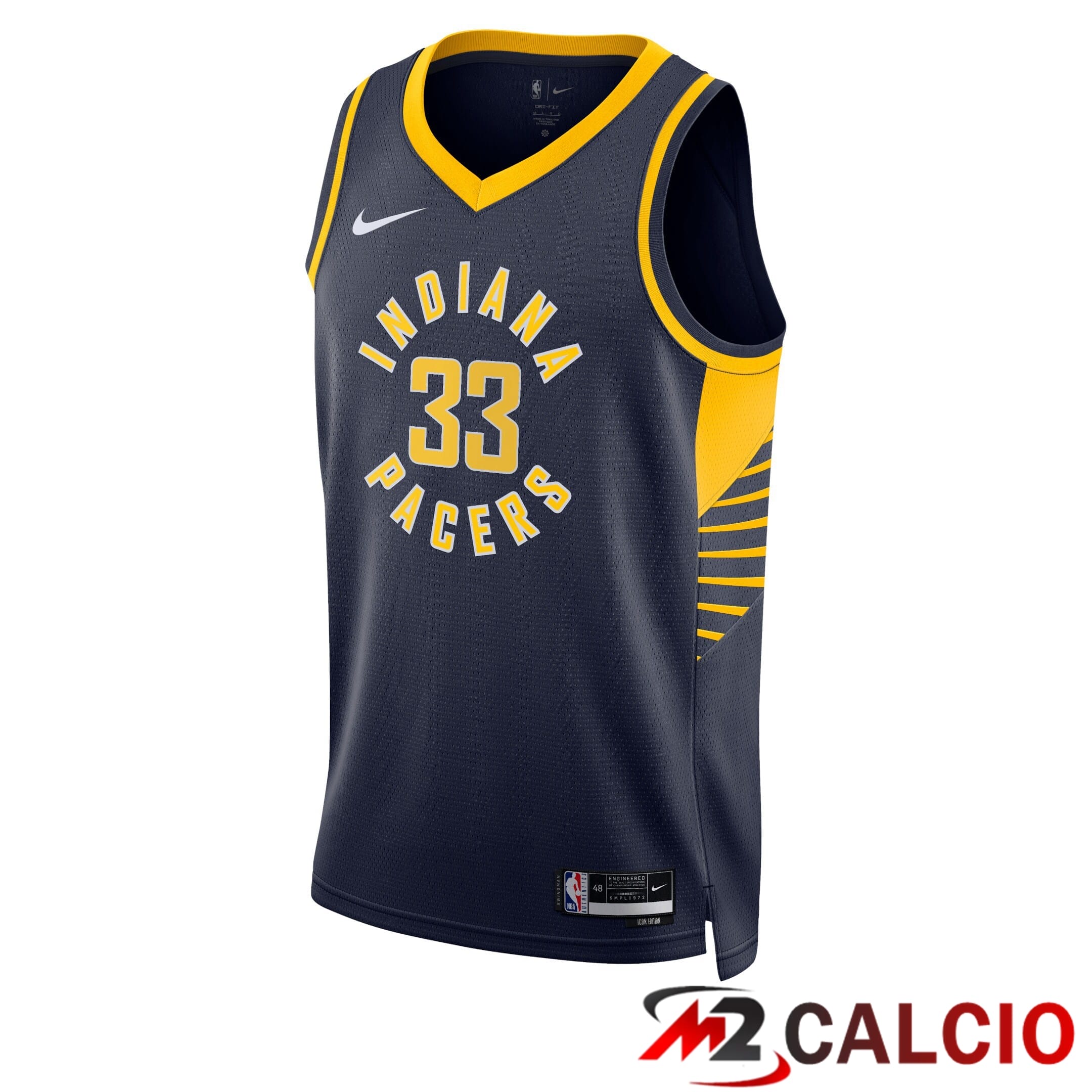 Maglie Calcio Personalizzate,Tute Calcio Squadre,Maglia Nazionale Italiana Calcio | Maglie Indiana Pacers Nike Icon Edition Swingman - Marina Militare - Myles Turner - Unisex