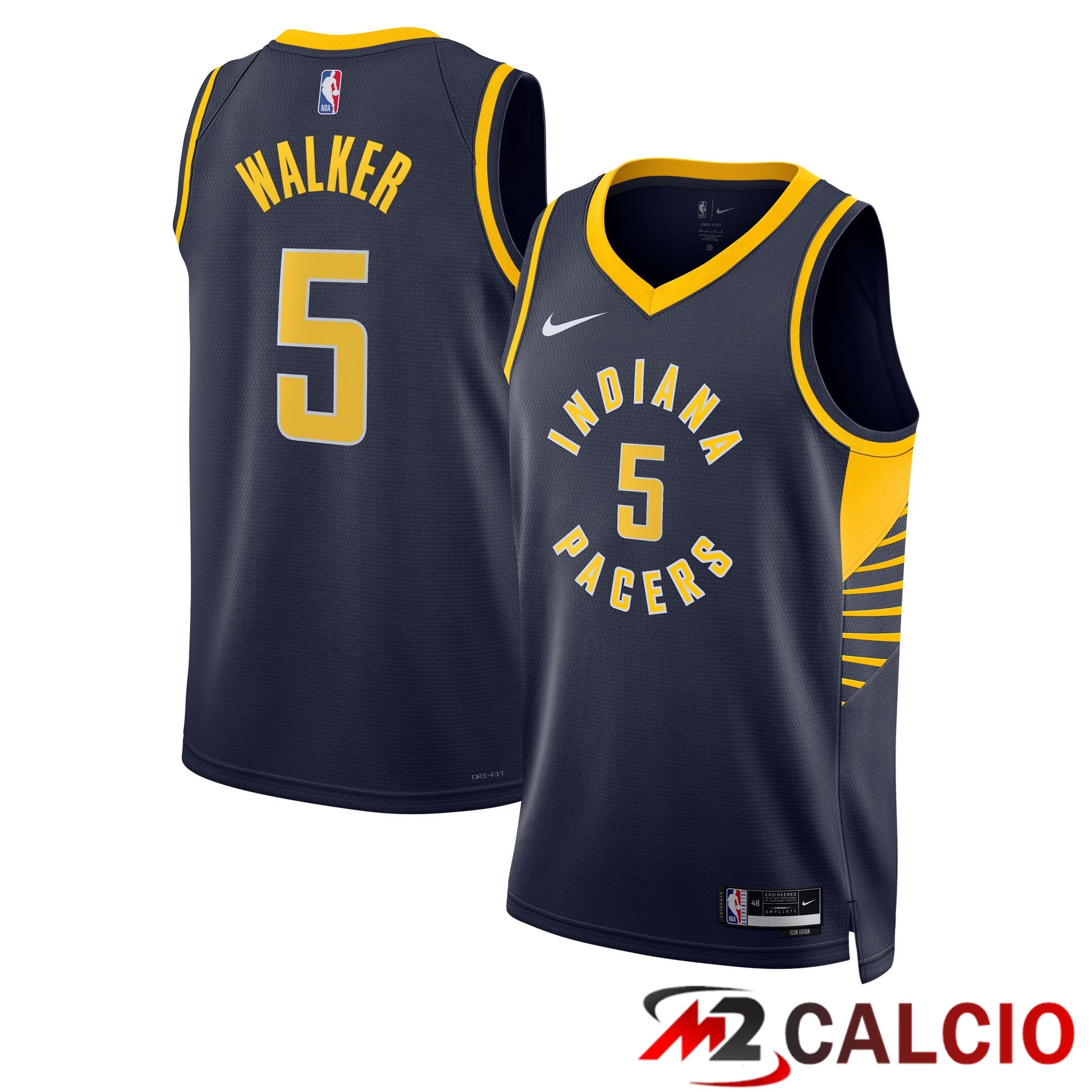 Maglie Calcio Personalizzate,Tute Calcio Squadre,Maglia Nazionale Italiana Calcio | Maglie Indiana Pacers Nike Icon Edition Swingman - Marina Militare - Jarace Walker - Unisex