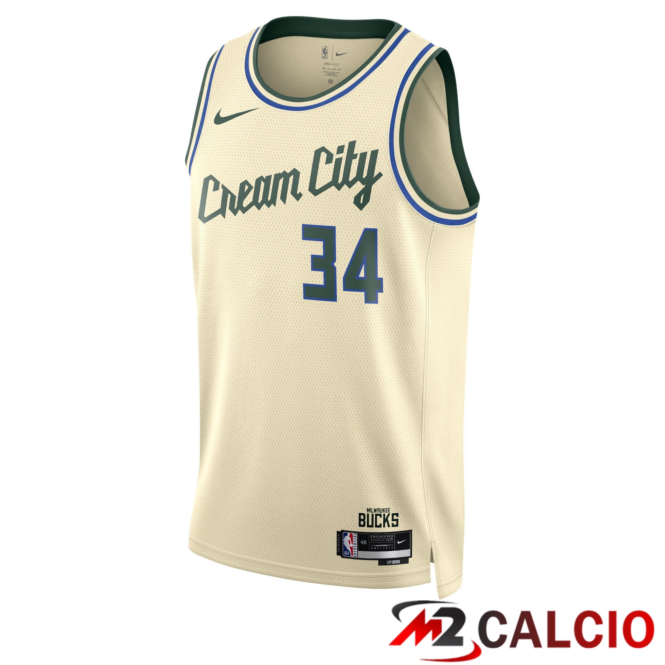 Maglie Milwaukee Bucks Nike 2025/26 City Edition Swingman - Crema - Giannis Antetokounmpo - Unisex