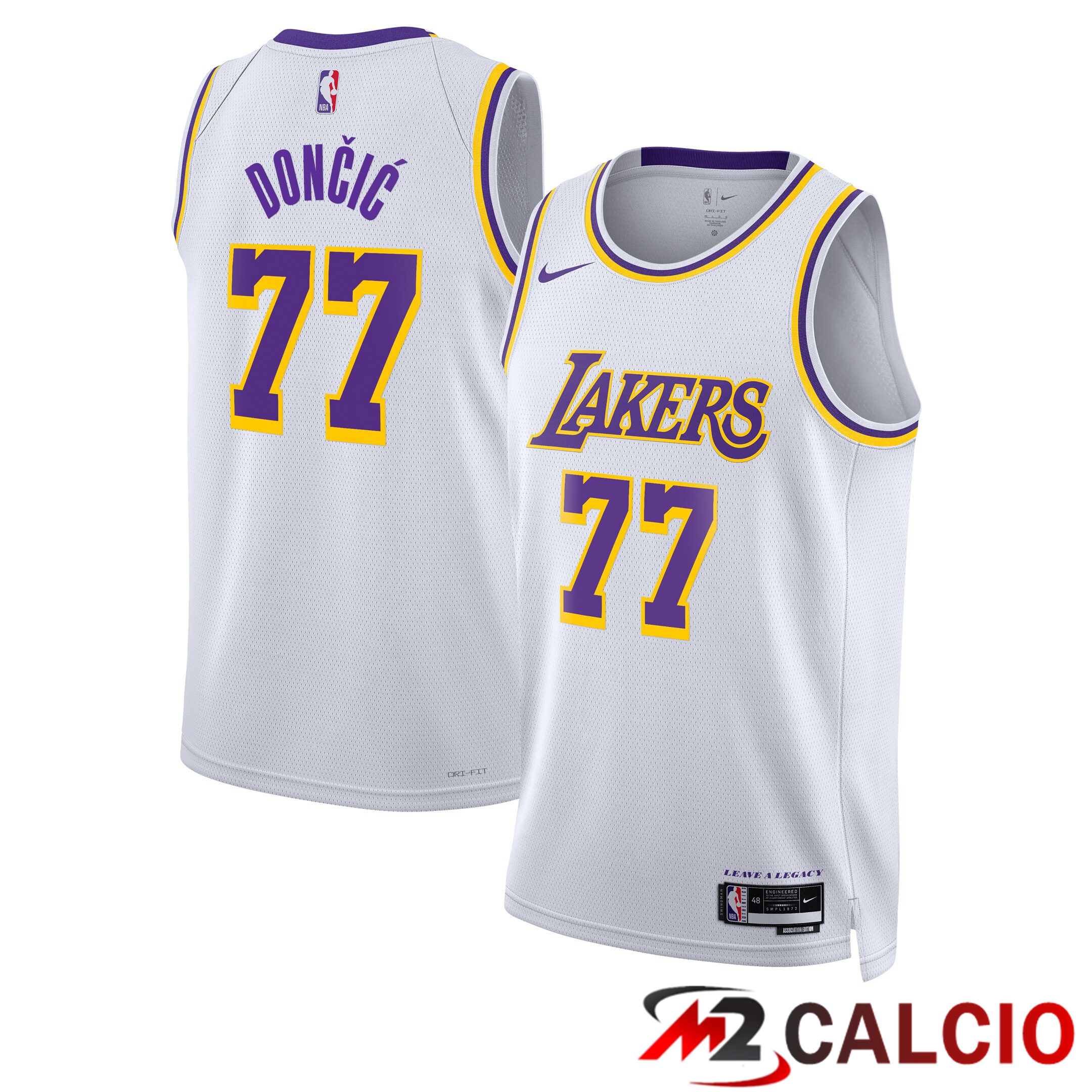 Maglie Calcio Personalizzate,Tute Calcio Squadre,Maglia Nazionale Italiana Calcio | Maglie Los Angeles Laker Nike Association Edition Swingman - Bianco - Luka Dončić - Unisex