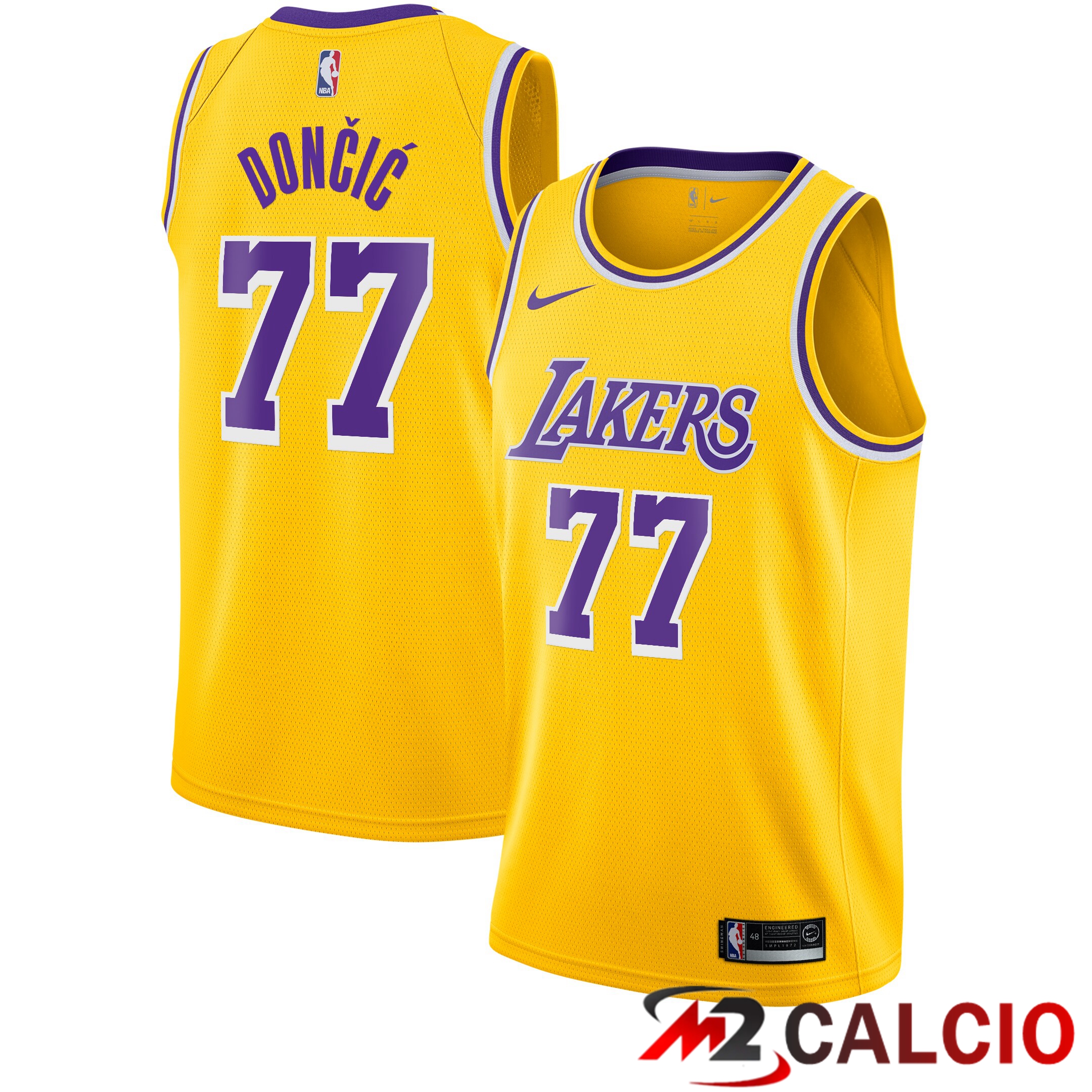Maglie Calcio Personalizzate,Tute Calcio Squadre,Maglia Nazionale Italiana Calcio | Maglie Los Angeles Laker Nike Icon Edition Swingman - Oro - Luka Dončić - Gioventu