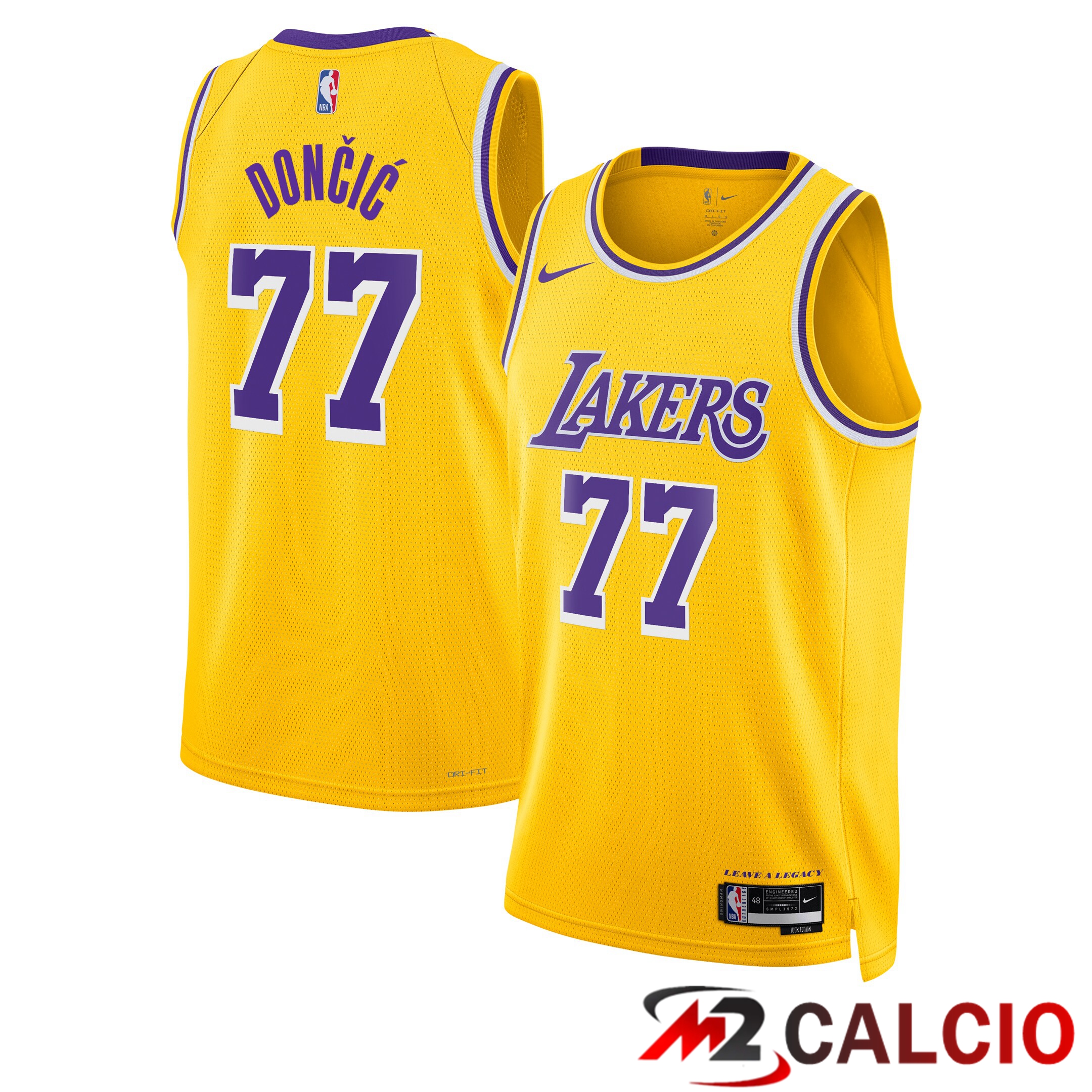 Maglie Calcio Personalizzate,Tute Calcio Squadre,Maglia Nazionale Italiana Calcio | Maglie Los Angeles Laker Nike Icon Edition Swingman - Oro - Luka Dončić - Unisex