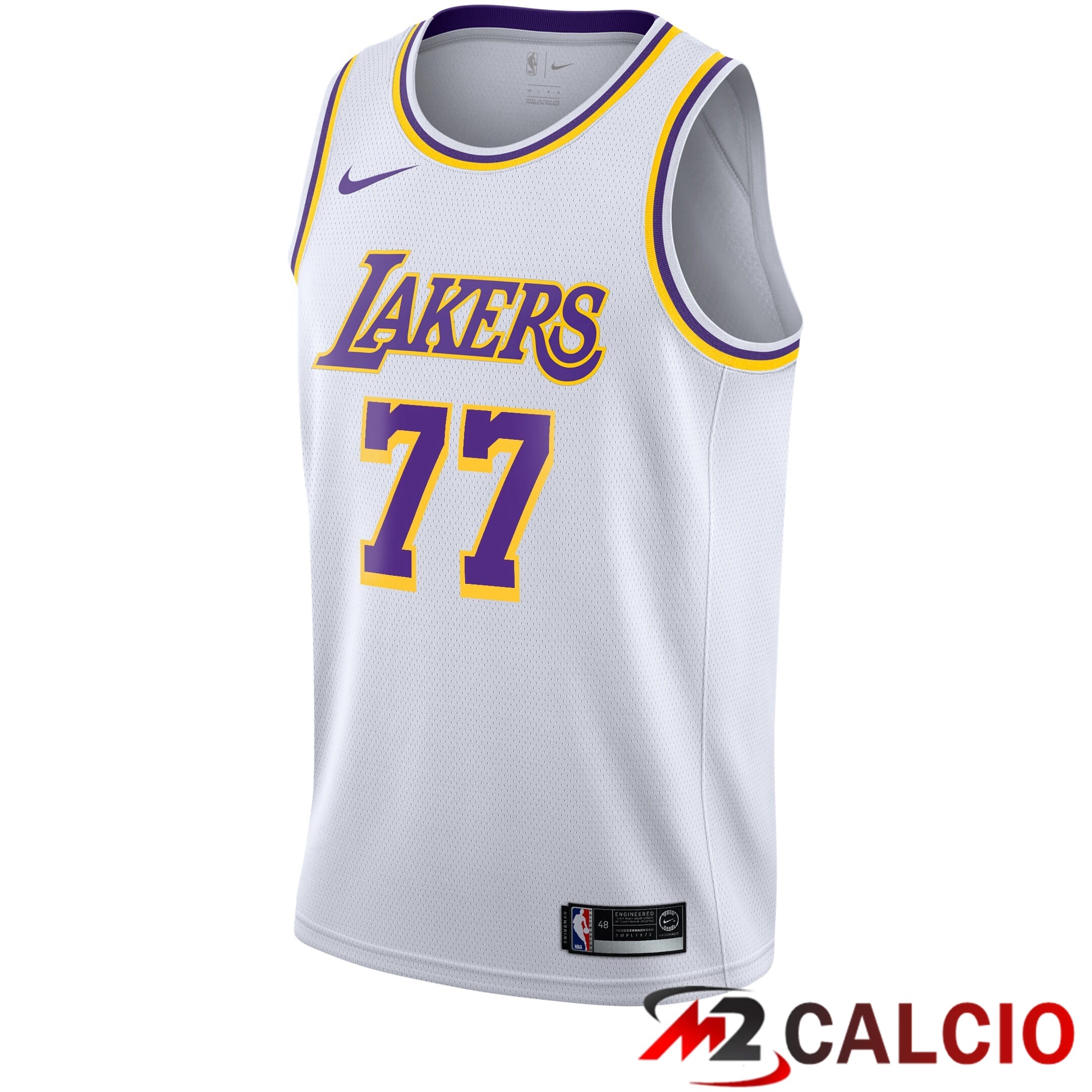 Maglie Los Angeles Laker Nike Association Edition Swingman - Bianco - Luka Dončić - Gioventu