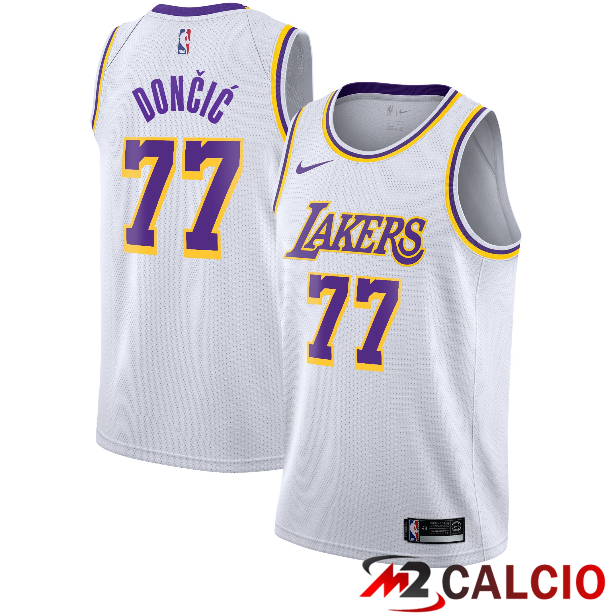 Maglie Calcio Personalizzate,Tute Calcio Squadre,Maglia Nazionale Italiana Calcio | Maglie Los Angeles Laker Nike Association Edition Swingman - Bianco - Luka Dončić - Gioventu