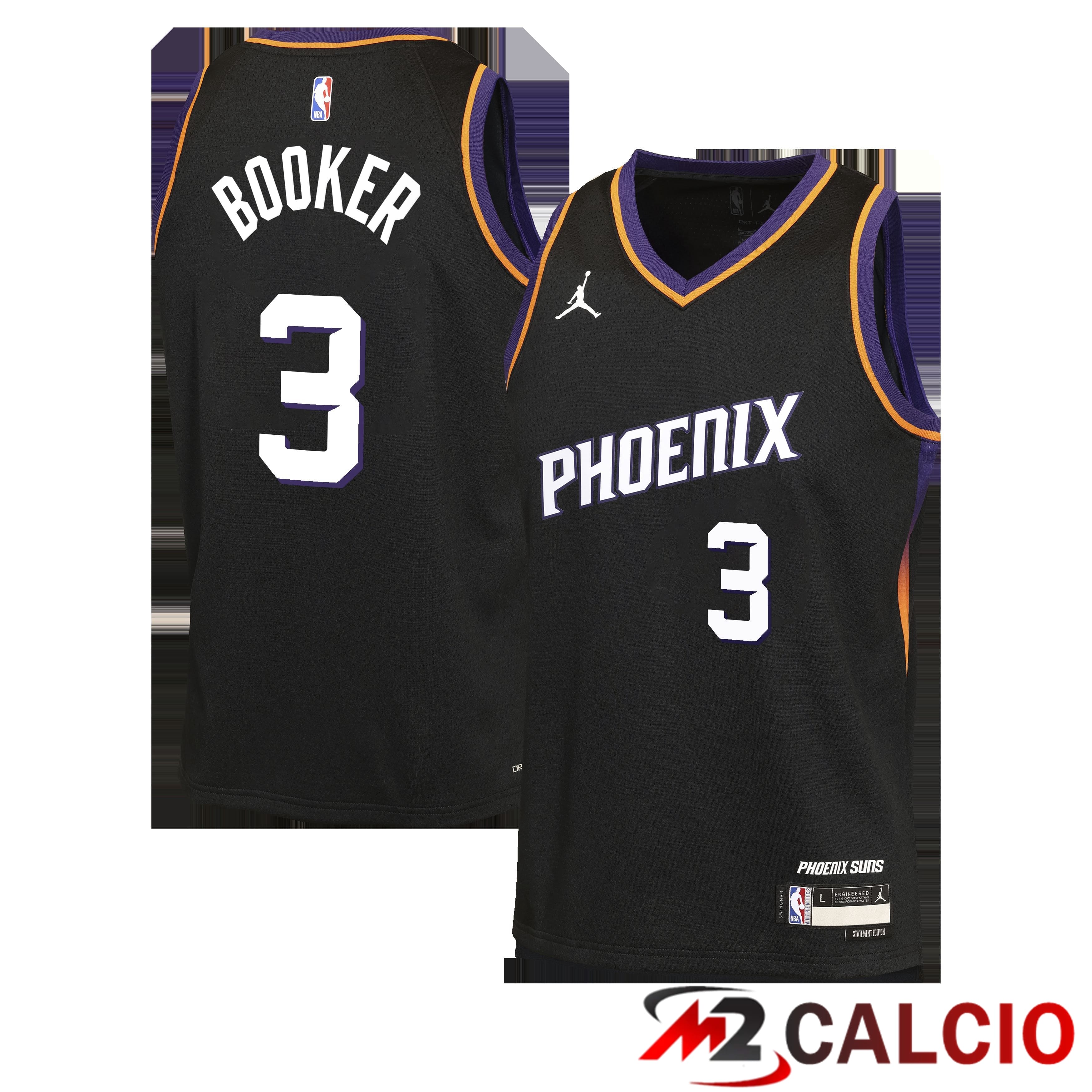 Maglie Jordan Brand Statement Edition Dei Phoenix Suns - Nera - Devin Booker - Bambino