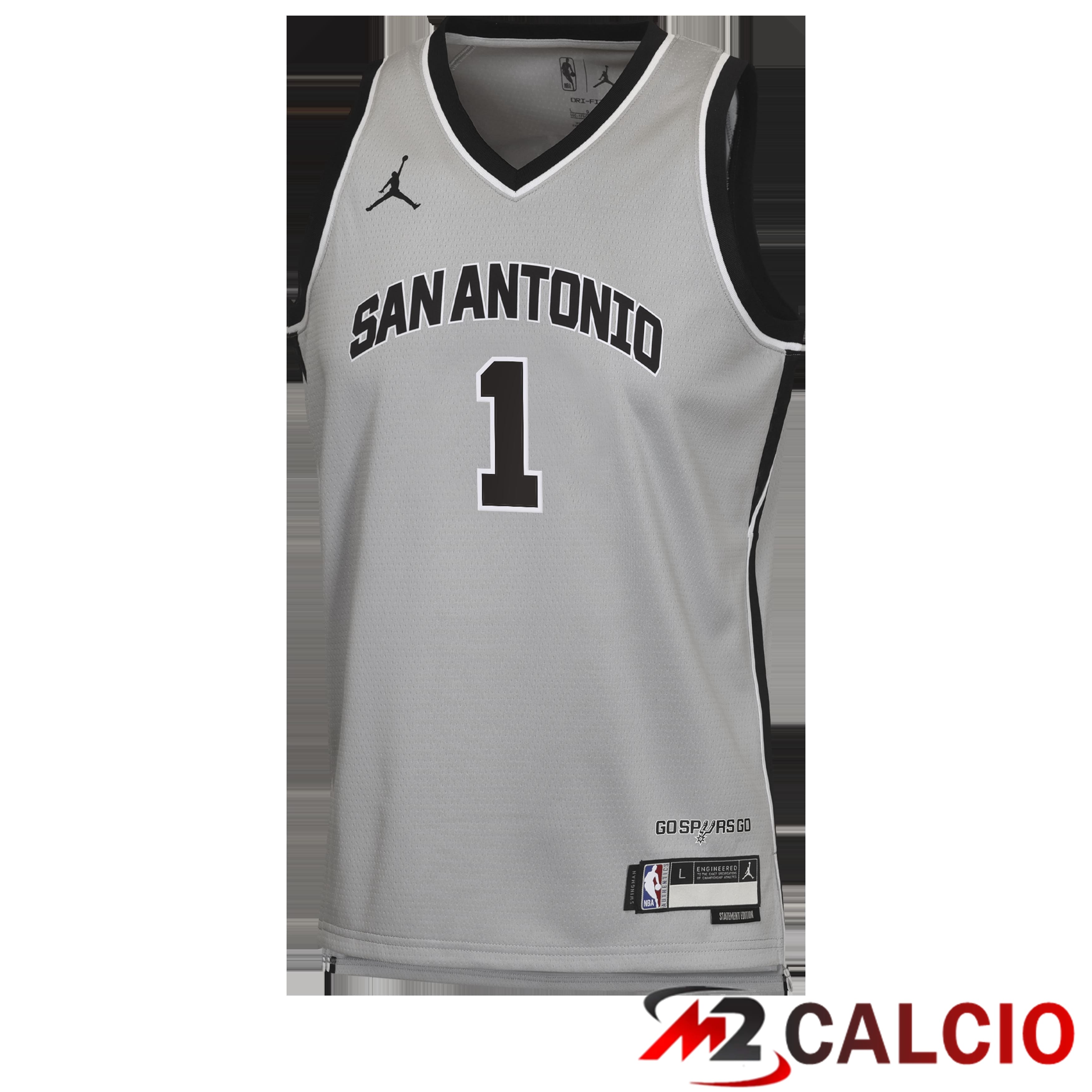 Maglie Jordan Brand Statement Edition Dei San Antonio Spurs - Grigia - Victor Wembanyama - Ragazzi
