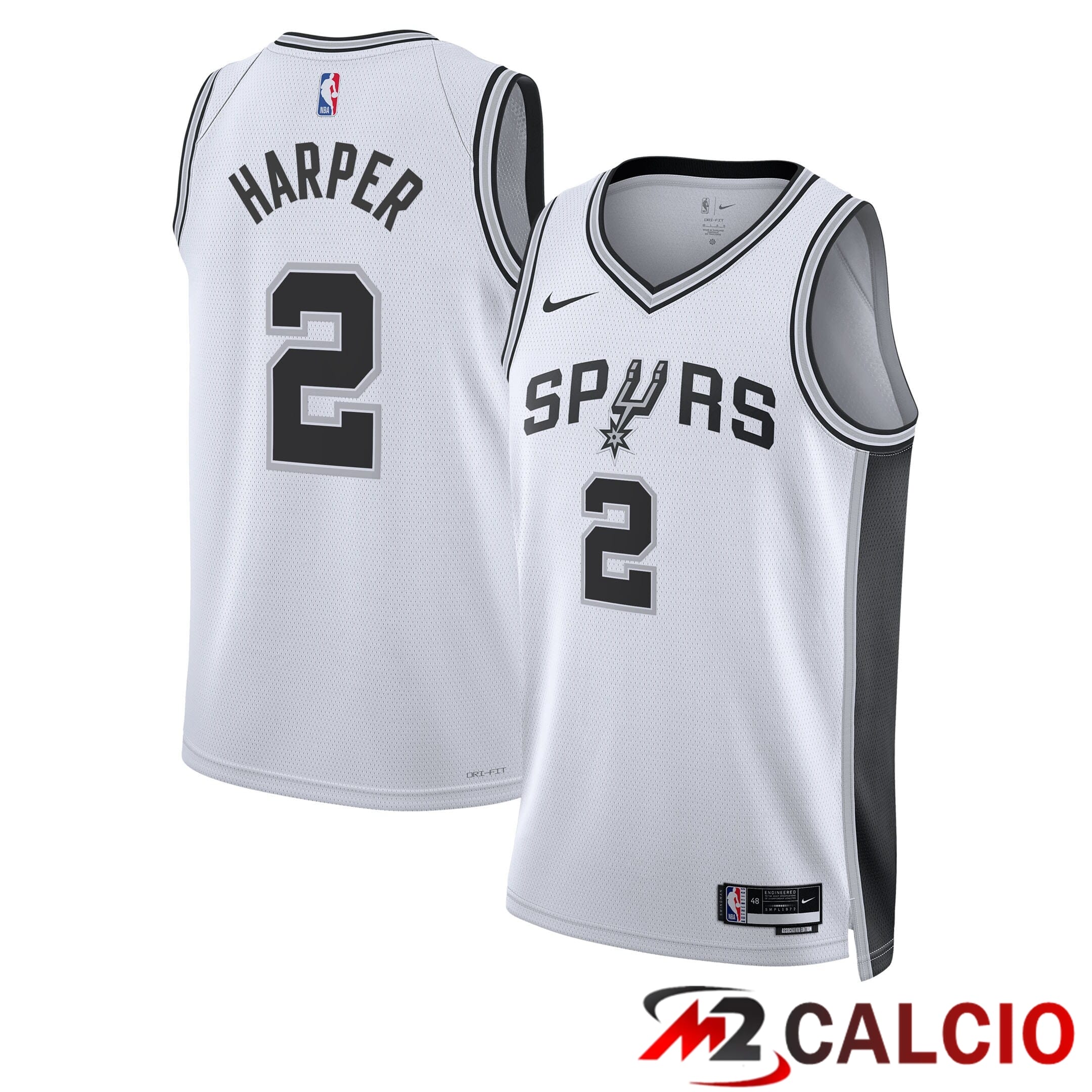 Maglie Calcio Personalizzate,Tute Calcio Squadre,Maglia Nazionale Italiana Calcio | Maglie Nike Association Edition Swingman Dei San Antonio Spurs, Prima Scelta Al Draft NBA 2025 - Bianca - Dylan Harper - Unisex