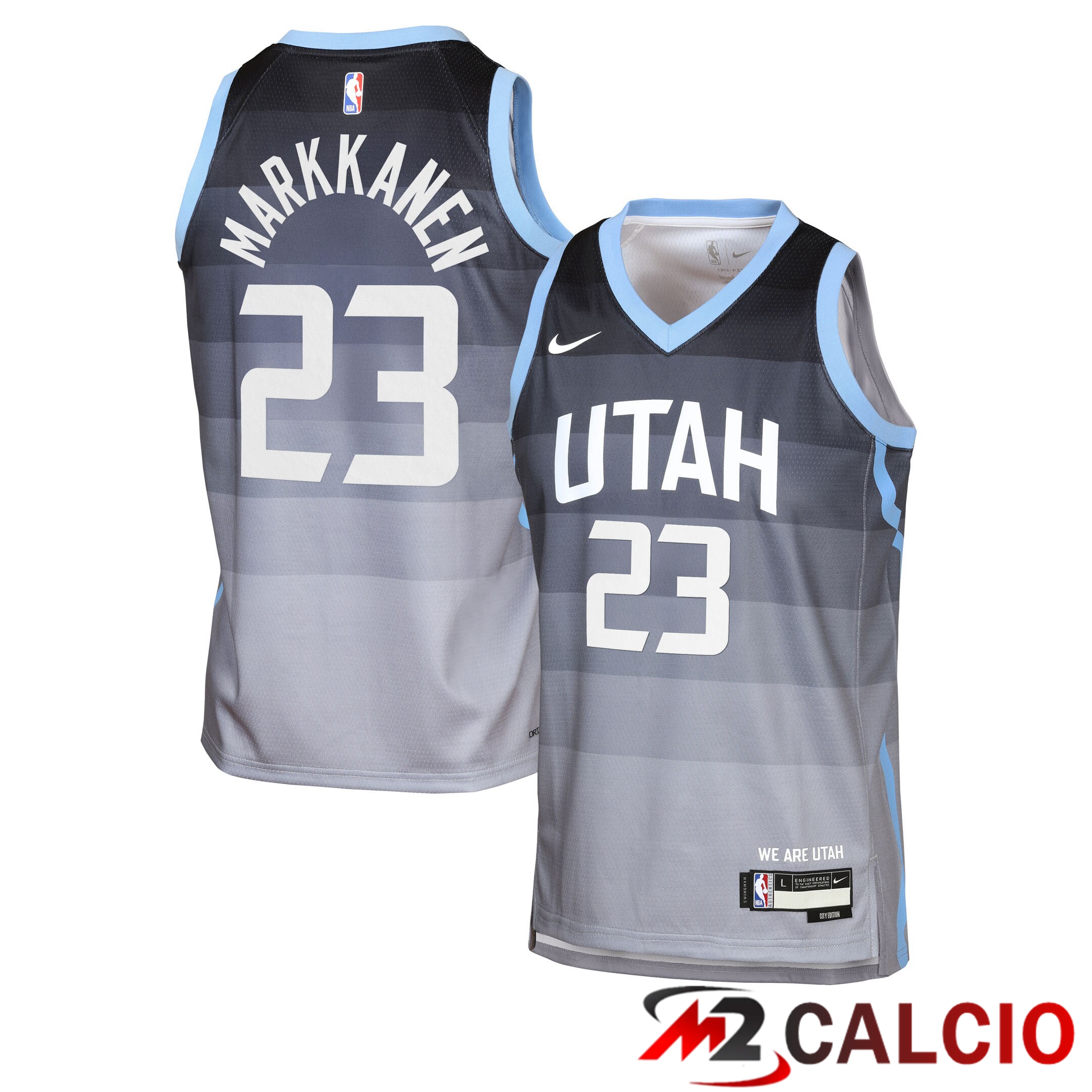Maglie Calcio Personalizzate,Tute Calcio Squadre,Maglia Nazionale Italiana Calcio | Maglie Utah Jazz Nike 2025/26 City Edition Swingman - Grigio - Lauri Markkanen - Ragazzi