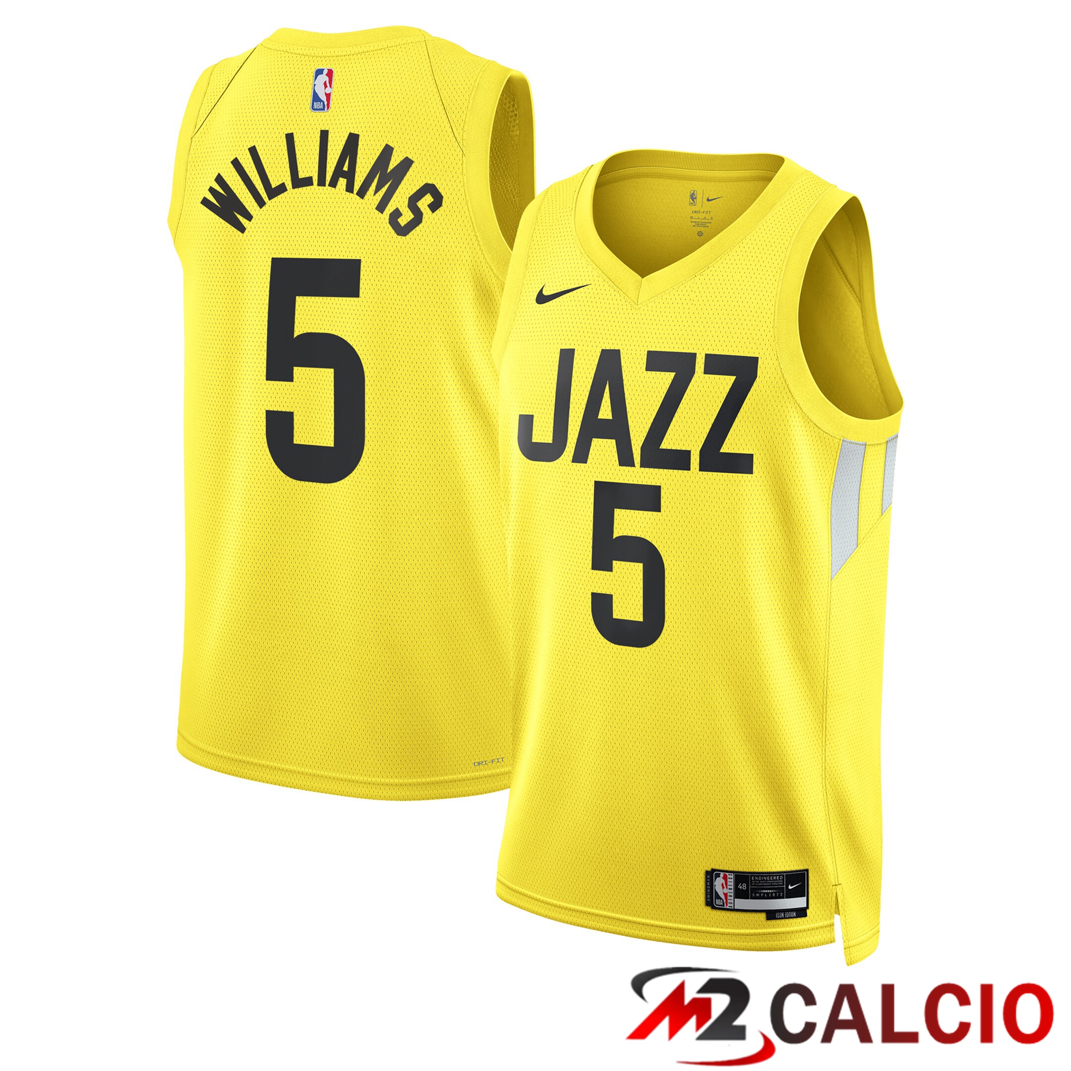 Maglie Calcio Personalizzate,Tute Calcio Squadre,Maglia Nazionale Italiana Calcio | Maglie Swingman Utah Jazz Nike Icon - Oro - Cody Williams - Unisex