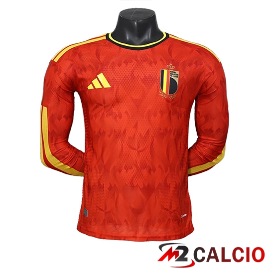 Maglie Calcio Personalizzate,Tute Calcio Squadre,Maglia Nazionale Italiana Calcio | Maglie Calcio Belgio Prima Manica Lunga Coppa Del Mondo 2026