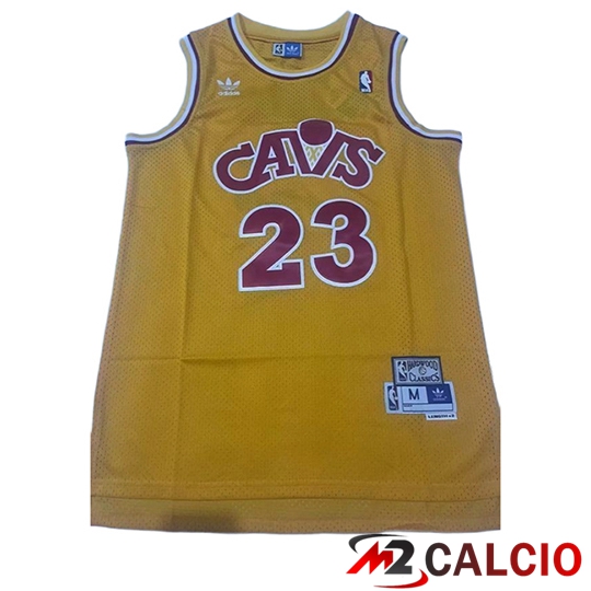Maglie Calcio Personalizzate,Tute Calcio Squadre,Maglia Nazionale Italiana Calcio | Maglia Cleveland Cavaliers (JAMES #23) 2025/26 Giallo/Rosso