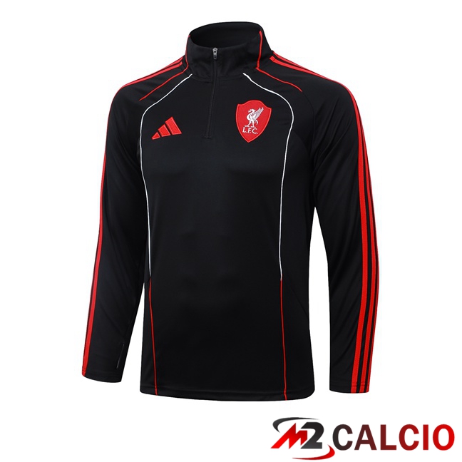 Maglie Calcio Personalizzate,Tute Calcio Squadre,Maglia Nazionale Italiana Calcio | Felpa Allenamento FC Liverpool Nero 2025/2026