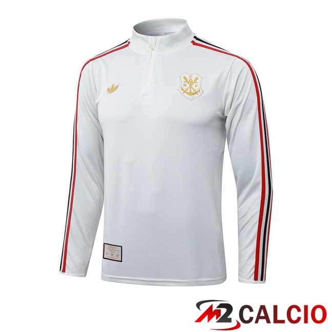 Maglie Calcio Personalizzate,Tute Calcio Squadre,Maglia Nazionale Italiana Calcio | Felpa Allenamento Flamengo Bianco 2025/2026
