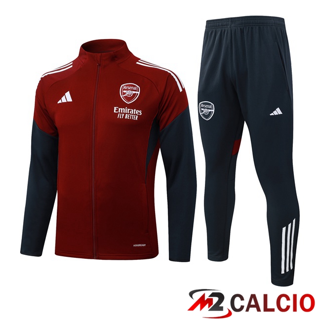 Maglie Calcio Personalizzate,Tute Calcio Squadre,Maglia Nazionale Italiana Calcio | Insieme Tuta Calcio - Giacca Arsenal Rosso 2025/2026