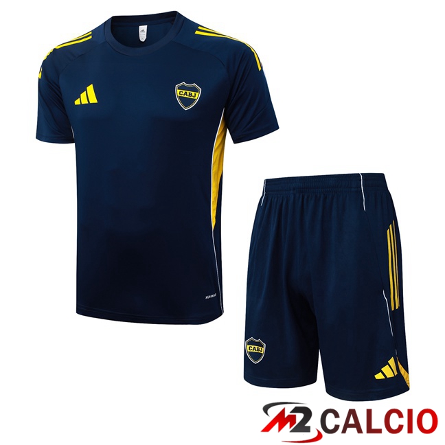 Maglie Calcio Personalizzate,Tute Calcio Squadre,Maglia Nazionale Italiana Calcio | Insieme T Shirt Allenamento Boca Juniors + Pantaloncini Blu Reale 2025/2026