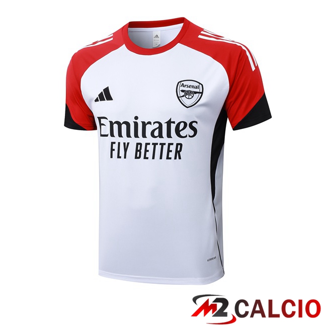 Maglie Calcio Personalizzate,Tute Calcio Squadre,Maglia Nazionale Italiana Calcio | T Shirt Allenamento Arsenal Bianco 2025/2026