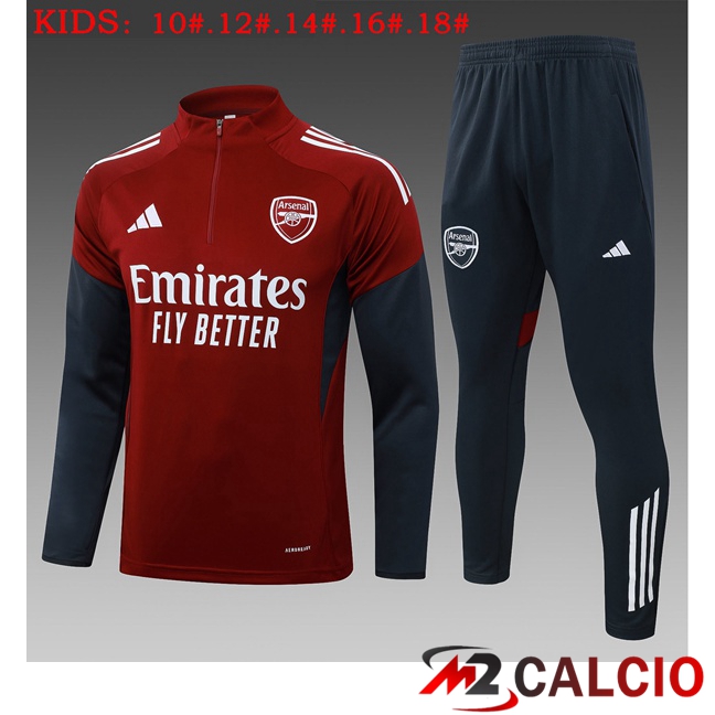 Maglie Calcio Personalizzate,Tute Calcio Squadre,Maglia Nazionale Italiana Calcio | Insieme Tuta Calcio Arsenal Bambino Rosso 2025/2026