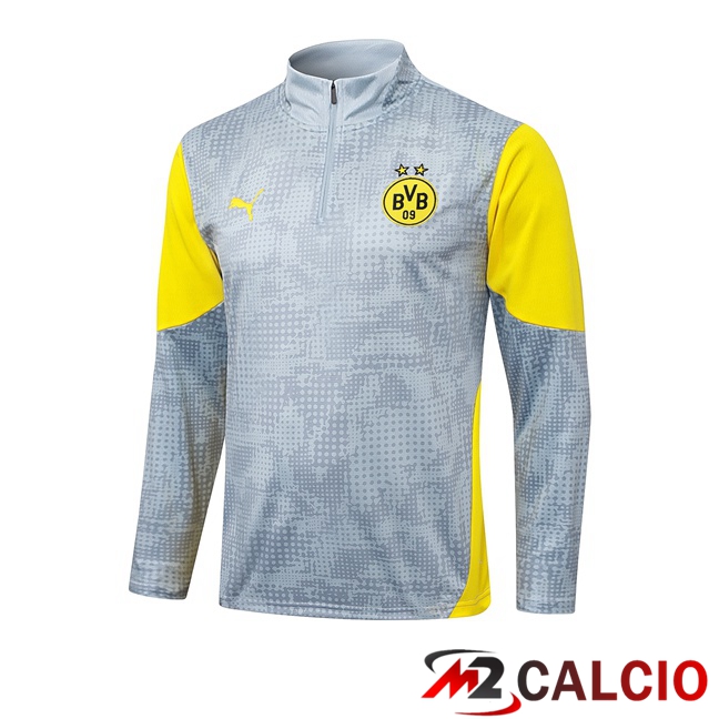 Maglie Calcio Personalizzate,Tute Calcio Squadre,Maglia Nazionale Italiana Calcio | Felpa Allenamento Dortmund BVB Grigio 2025/2026