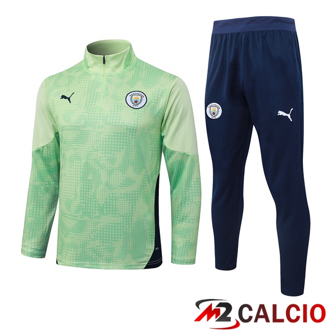 Maglie Calcio Personalizzate,Tute Calcio Squadre,Maglia Nazionale Italiana Calcio | Insieme Tuta Calcio Manchester City Verde 2025/2026
