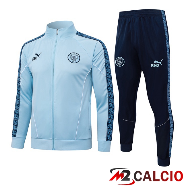 Maglie Calcio Personalizzate,Tute Calcio Squadre,Maglia Nazionale Italiana Calcio | Insieme Tuta Calcio - Giacca Manchester City Blu 2025/2026