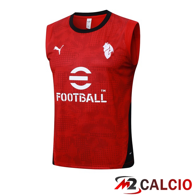 Maglie Calcio Personalizzate,Tute Calcio Squadre,Maglia Nazionale Italiana Calcio | Canotta Allenamento AC Milan Rosso 2025/2026