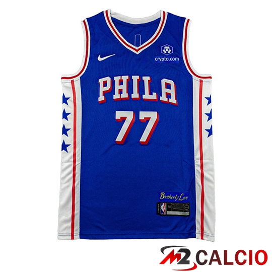 Maglie Calcio Personalizzate,Tute Calcio Squadre,Maglia Nazionale Italiana Calcio | Maglia Philadelphia 76ers (EDGECOMBE #77) 2025/26 Blu/Bianco/Rosso