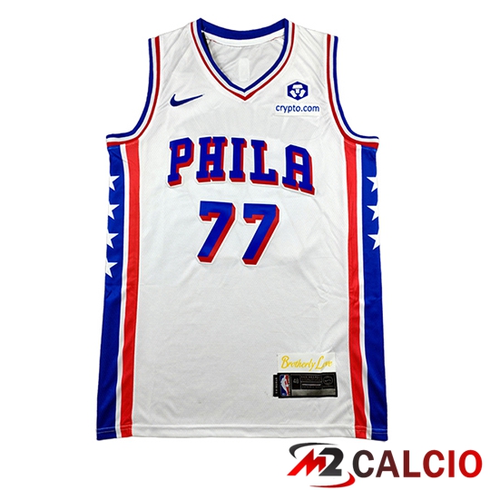 Maglie Calcio Personalizzate,Tute Calcio Squadre,Maglia Nazionale Italiana Calcio | Maglia Philadelphia 76ers (EDGECOMBE #77) 2025/26 Bianco/Blu/Rosso