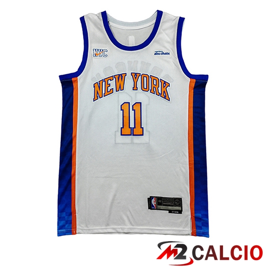 Maglie Calcio Personalizzate,Tute Calcio Squadre,Maglia Nazionale Italiana Calcio | Maglia New York Knicks (BRUNSON #11) 2025/26 Bianco/Blu/Arancia