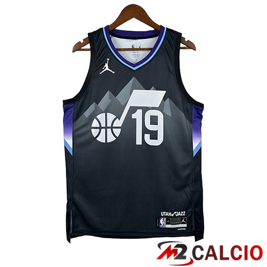 Maglie Calcio Personalizzate,Tute Calcio Squadre,Maglia Nazionale Italiana Calcio | Maglia Utah Jazz (BAILEY #19) 2025/26 Nero/Grigio/Viola