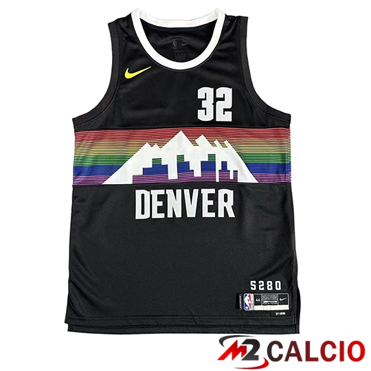 Maglie Calcio Personalizzate,Tute Calcio Squadre,Maglia Nazionale Italiana Calcio | Maglia Denver Nuggets (GORDON #32) 2025/26 Nero