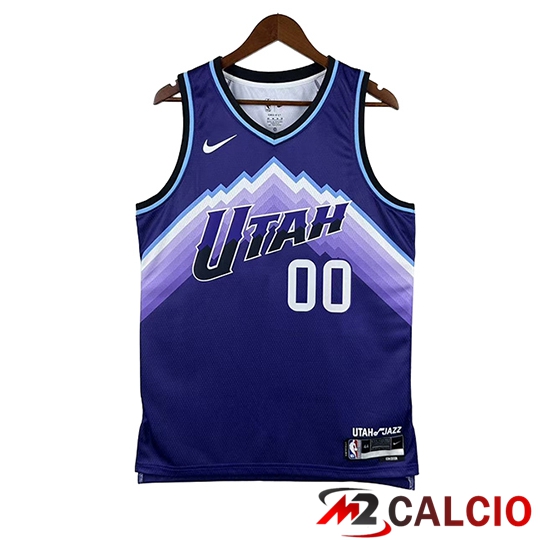 Maglie Calcio Personalizzate,Tute Calcio Squadre,Maglia Nazionale Italiana Calcio | Maglia Utah Jazz (MARKKANEN #00) 2025/26 Viola