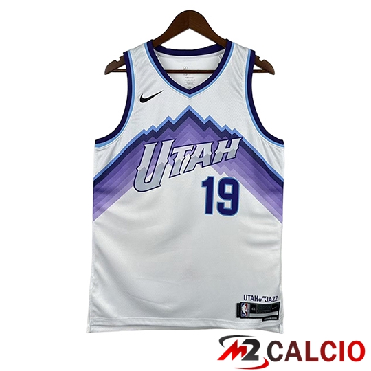 Maglie Calcio Personalizzate,Tute Calcio Squadre,Maglia Nazionale Italiana Calcio | Maglia Utah Jazz (GARLAND #19) 2025/26 Bianco/Viola