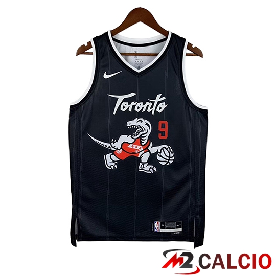 Maglie Calcio Personalizzate,Tute Calcio Squadre,Maglia Nazionale Italiana Calcio | Maglia Toronto Raptors (BARRETT #9) 2025/26 Nero/Bianco