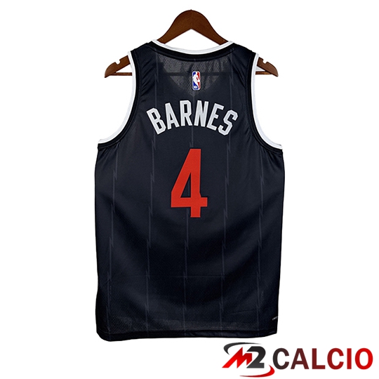 Maglia Toronto Raptors (BARNES #4) 2025/26 Nero/Bianco
