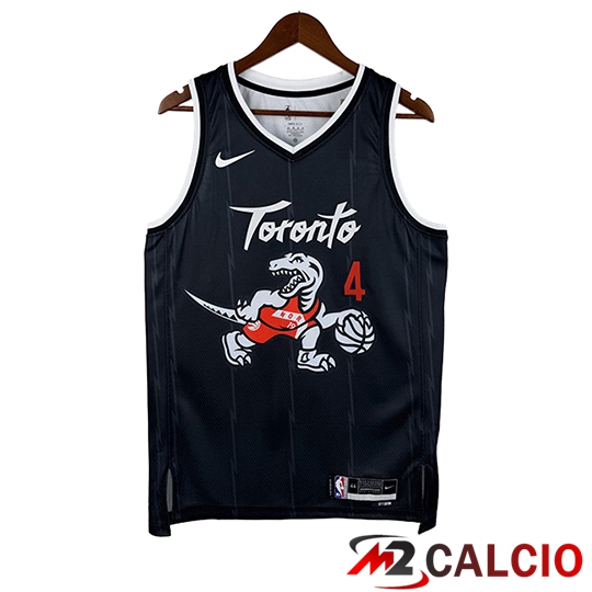 Maglie Calcio Personalizzate,Tute Calcio Squadre,Maglia Nazionale Italiana Calcio | Maglia Toronto Raptors (BARNES #4) 2025/26 Nero/Bianco